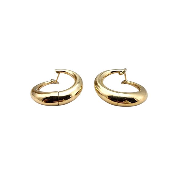14K Yellow Gold Twist Open Hoop Earrings #22704